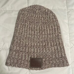 💰Love Your Melon Women’s Winter Beanie Hat Maroon & White Knit Woven With Logo